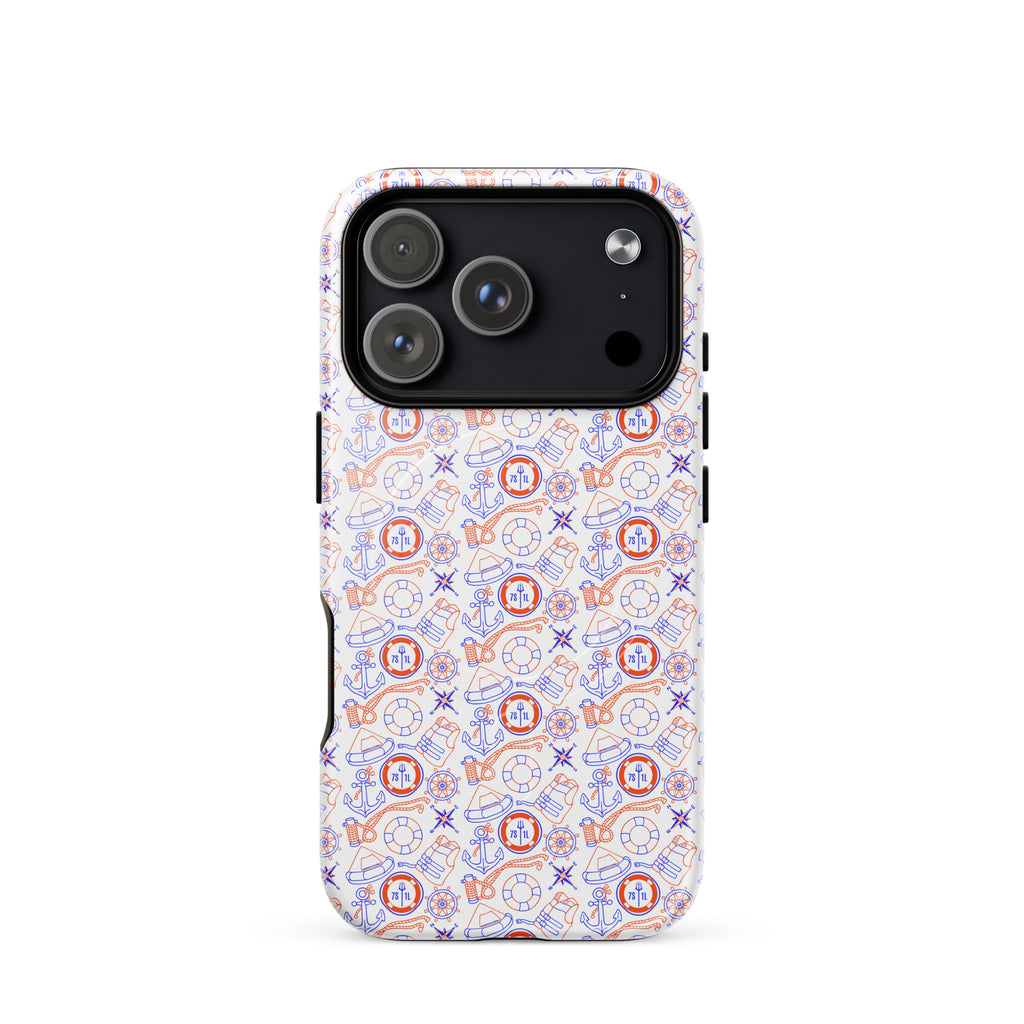 Glossy Coast Guard Nautical MagSafe iPhone case by 7SHORT1LONG® for iPhone 17 Pro, featuring a durable, marine-inspired design.