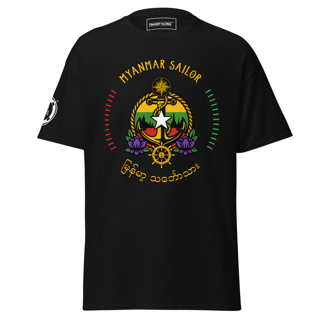 myanmar sailor t- shirt for seafarer with nautical anchor desgin