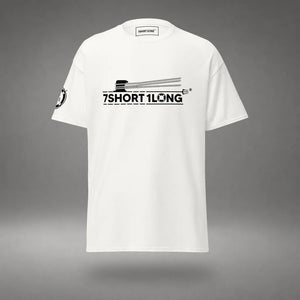 Nautical Deck Hand T-Shirt in White, front view, floating over a gray studio floor.