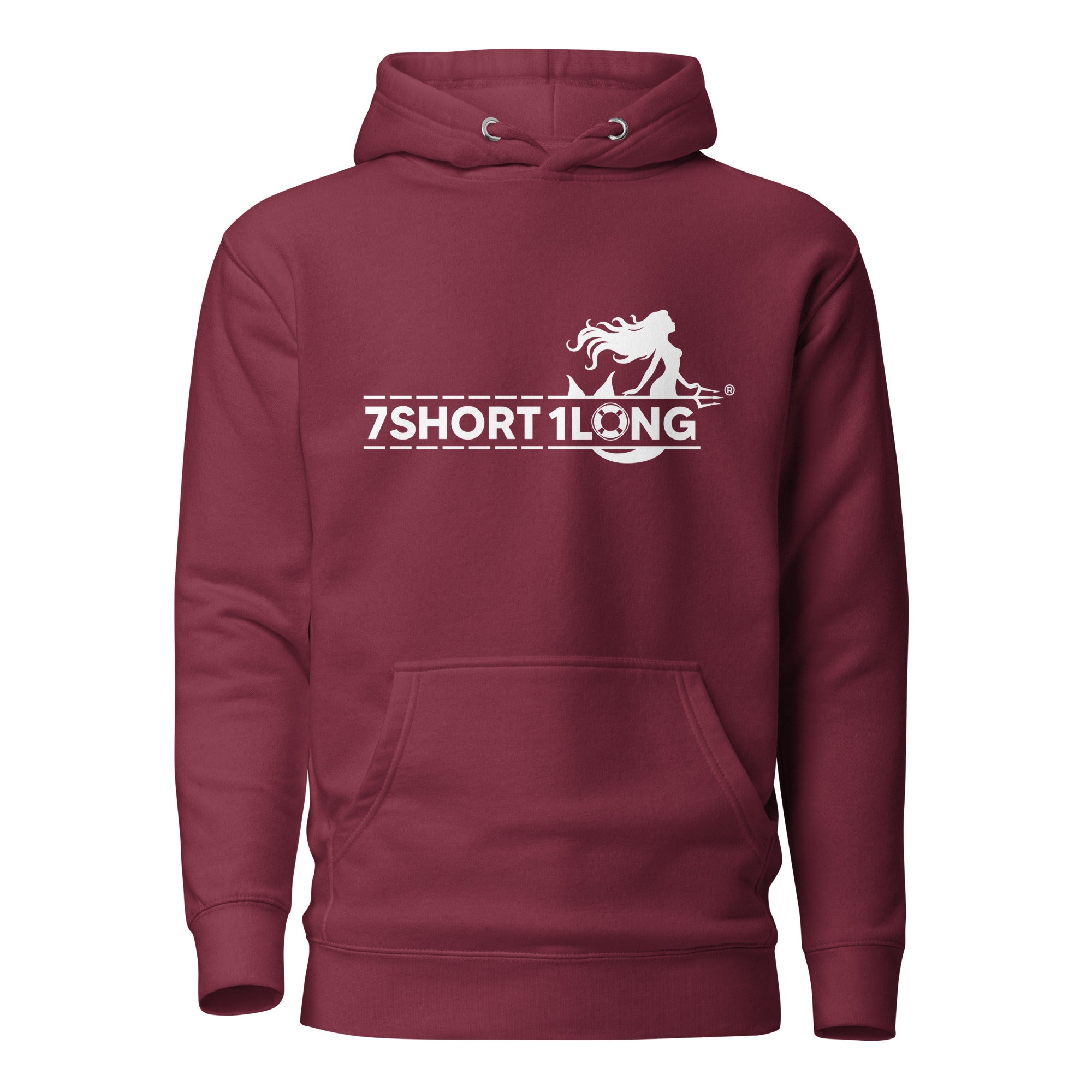 7SHORT1LONG® Mermaid Cruise Ship Hoodie featuring nautical cruise ship and mermaid design, cozy and stylish for ocean lovers.