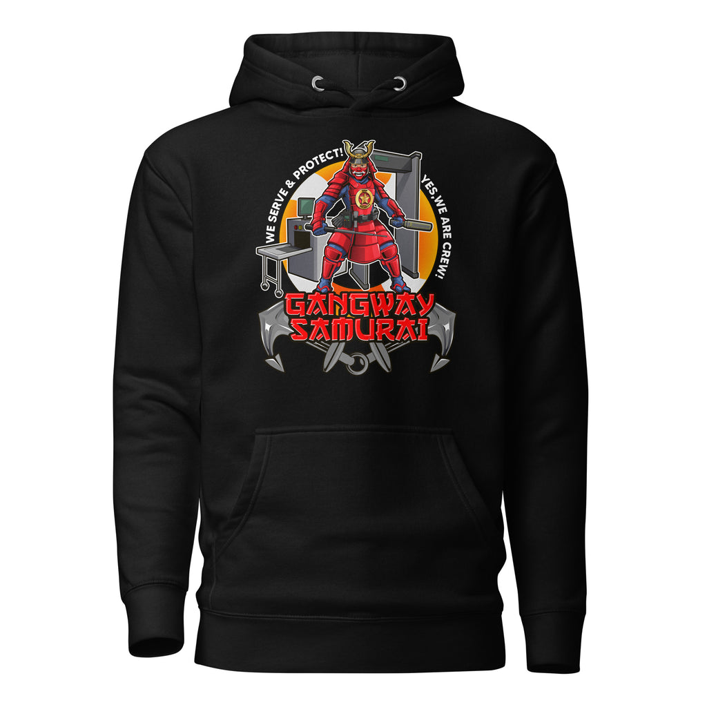 Nautical-themed Samurai Ship Security hoodie by 7SHORT1LONG® featuring a maritime design and streetwear style.