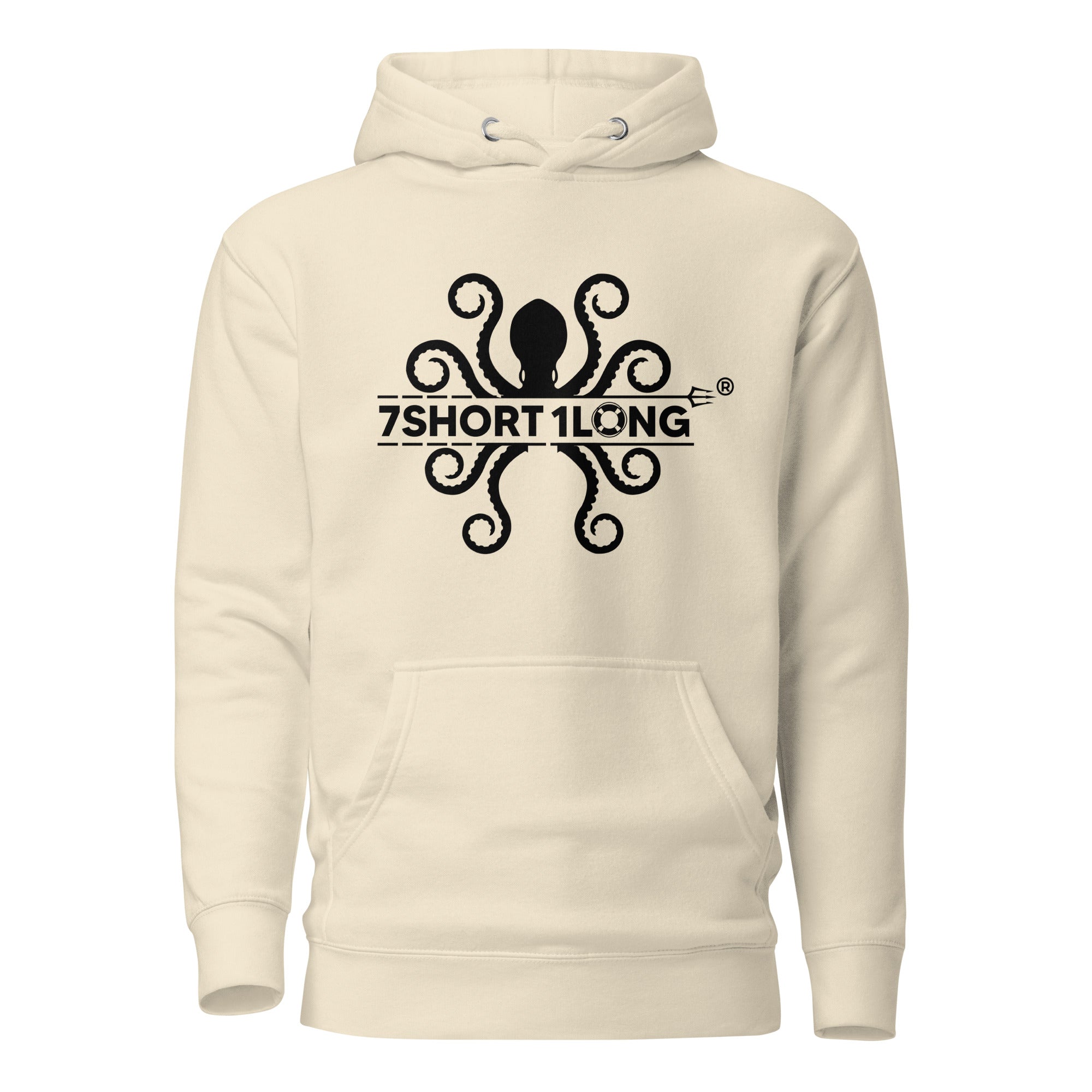 Nautical streetwear hoodie featuring a Kraken maritime design, made by 7SHORT1LONG® with a bold, ocean-inspired graphic.