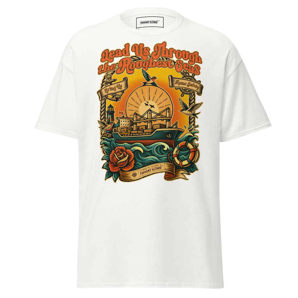 nautical tattoo shirt bulk carrier vessel ocean waves vintage maritime design apparel