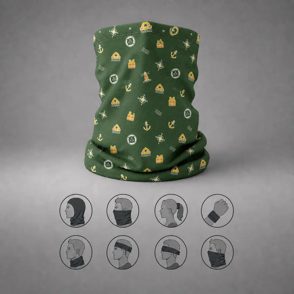 Ocean Adventure Nautical Pattern Neck Gaiter