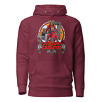 7SHORT1LONG® Gangway Samurai Ship Security Hoodie featuring a bold samurai design on a navy blue hoodie for maritime security.
