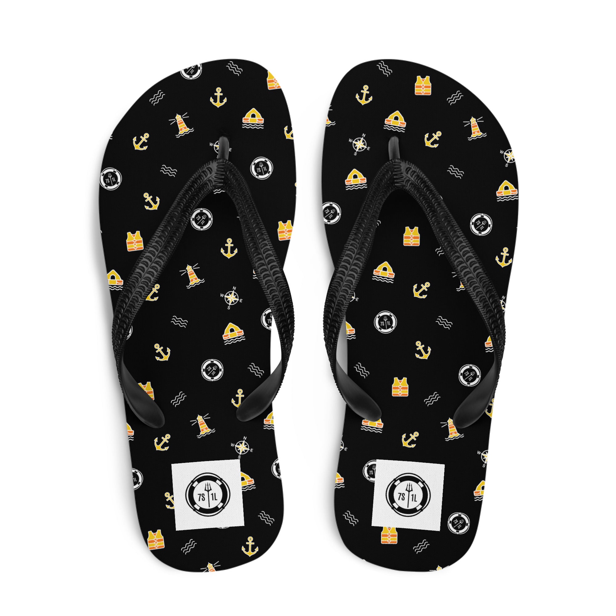 Maritime Lifestyle Flip Flops Anchor & Compass Design