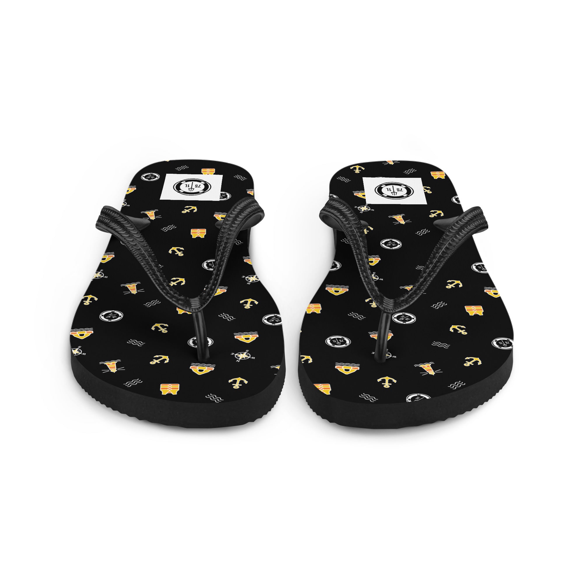 Maritime Lifestyle Flip Flops Anchor & Compass Design