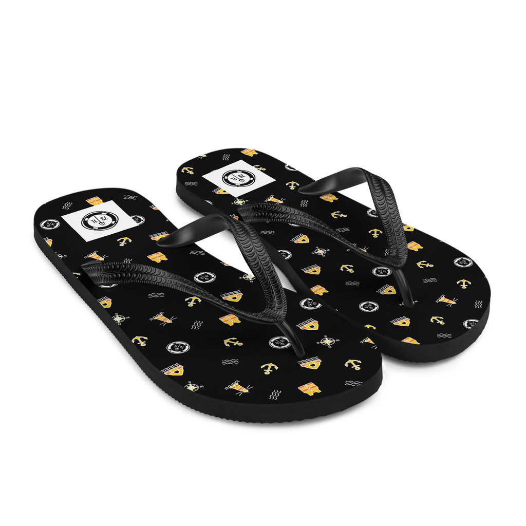Maritime Lifestyle Flip Flops Anchor & Compass Design