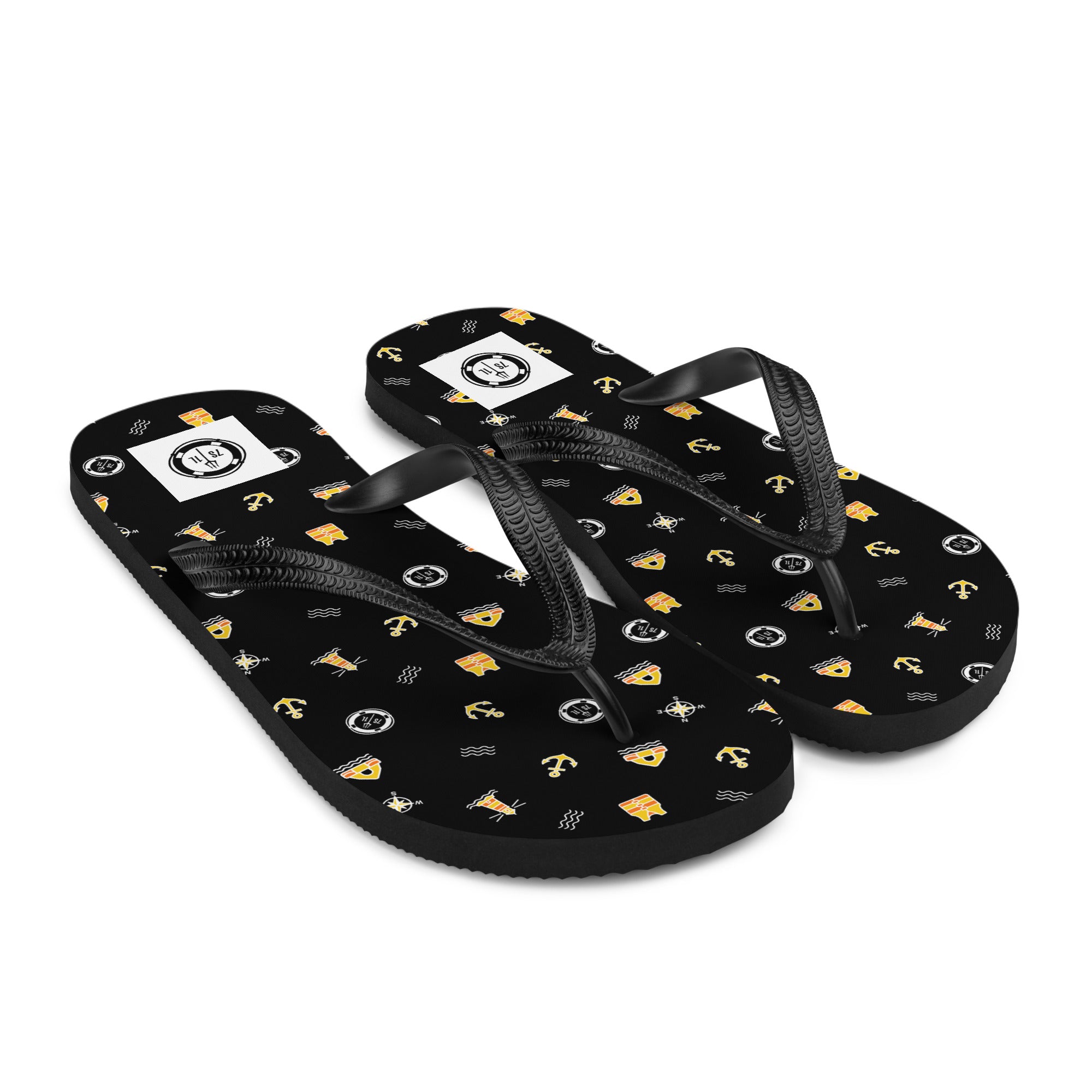 Maritime Lifestyle Flip Flops Anchor & Compass Design