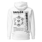 7SHORT1LONG® Seafarer Daily Life Hoodie in navy, featuring a relaxed fit and front pocket, perfect for casual everyday wear.
