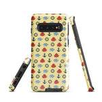 Samsung Case with baby shark, baby octopus pattern on sunny yellow background 