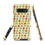 Samsung Case with baby shark, baby octopus pattern on sunny yellow background 