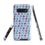 Samsung Case with baby shark, baby octopus pattern on sky blue background 
