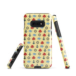 Samsung Case with baby shark, baby octopus pattern on sunny yellow background 