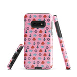 Samsung Case with baby shark, baby octopus pattern on pink background 