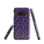 Samsung Case with solas regulation items and symbols on purple background