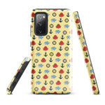 Samsung Case with baby shark, baby octopus pattern on sunny yellow background 