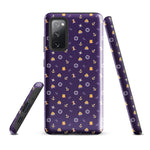 Samsung Case with solas regulation items and symbols on purple background