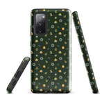 Samsung Case with solas regulation items and symbols on a green background