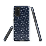 Samsung Phone case with a nautical pattern on a navy colored phone