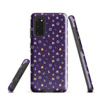 Samsung Case with solas regulation items and symbols on purple background