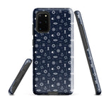Samsung Phone case with a nautical pattern on a navy colored phone