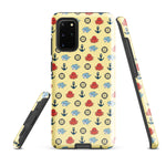Samsung Case with baby shark, baby octopus pattern on sunny yellow background 