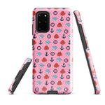 Samsung Case with baby shark, baby octopus pattern on pink background 