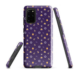 Samsung Case with solas regulation items and symbols on purple background