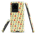 Samsung Case with baby shark, baby octopus pattern on sunny yellow background 
