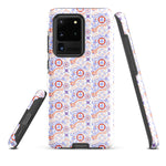Samsung hard case with us coast guard pattern in blue white and red color