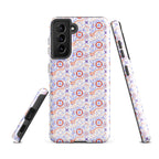 Maritime duty-themed Samsung Galaxy S21 FE Coast Guard case by 7SHORT1LONG® with a glossy, protective tough case design.