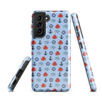 Cute baby octopus Samsung Galaxy S21 FE case by 7SHORT1LONG® with a glossy ocean-themed design on a tough, protective phone cover.