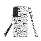 Samsung Galaxy S22 container ship cargo design tough case by 7SHORT1LONG® with glossy finish and detailed cargo ship illustration