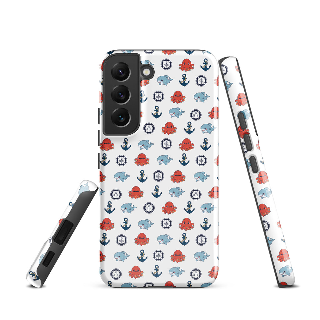Cute Ocean Party Samsung Galaxy S22 case by 7SHORT1LONG® featuring a glossy marine-themed marine design on a tough protective cover.