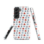 Cute Ocean Party Samsung Galaxy S22 case by 7SHORT1LONG® featuring a glossy marine-themed marine design on a tough protective cover.