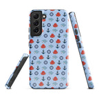 Cute ocean-themed baby octopus Samsung Galaxy S22 Plus case by 7SHORT1LONG® with glossy finish and durable tough case design.