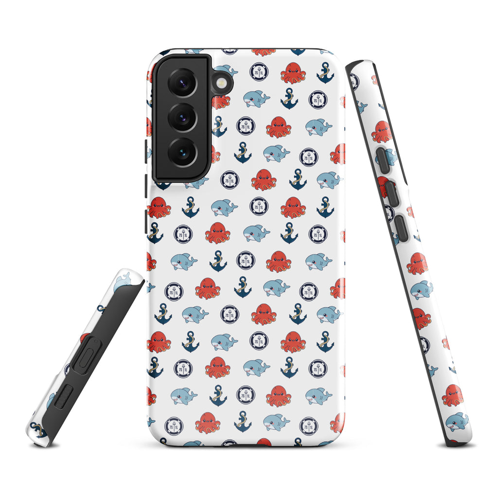 Cute ocean-themed Samsung Galaxy S22 Plus case by 7SHORT1LONG® with a glossy marine design and durable tough exterior.