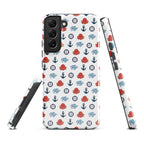 Cute ocean-themed Samsung Galaxy S22 Plus case by 7SHORT1LONG® with a glossy marine design and durable tough exterior.