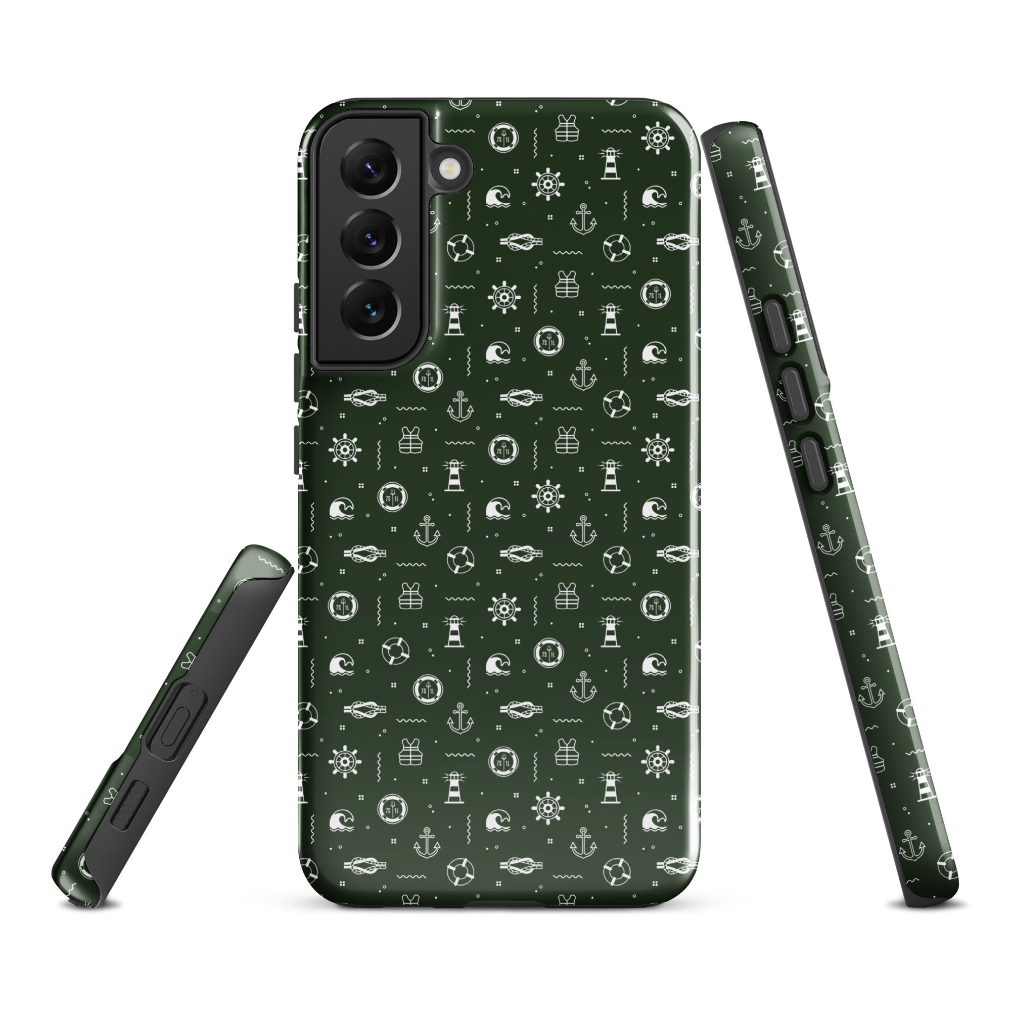 7SHORT1LONG® Anchor Seafarer Samsung Galaxy S22 Plus case with nautical design, glossy finish, and protective tough exterior.