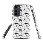 Samsung Galaxy S23 Plus container ship cargo design tough case by 7SHORT1LONG® with glossy finish and rugged protection.
