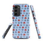 Cute ocean-themed baby octopus design on glossy Samsung Galaxy S23 Plus tough case by 7SHORT1LONG®.