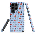 Cute ocean-themed baby octopus Samsung Galaxy S23 Ultra tough case by 7SHORT1LONG® with glossy finish and detailed octopus design.
