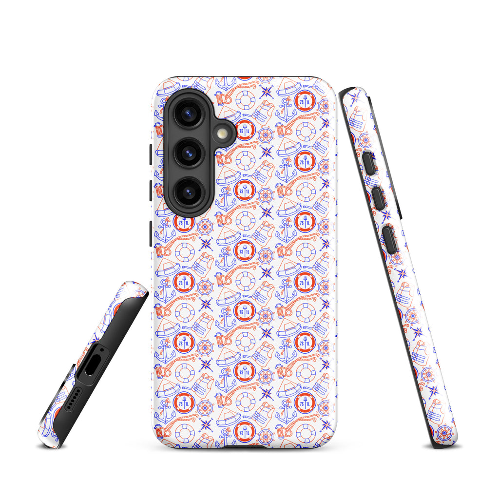 Samsung Galaxy S24 Coast Guard case by 7SHORT1LONG® with maritime duty design, glossy finish and durable protective cover.