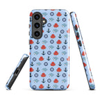 Cute baby octopus Samsung Galaxy S24 Plus case by 7SHORT1LONG® with a glossy ocean-themed design and durable tough case.