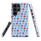 Cute baby octopus Samsung Galaxy S24 Ultra case with glossy ocean design by 7SHORT1LONG® featuring vibrant underwater imagery