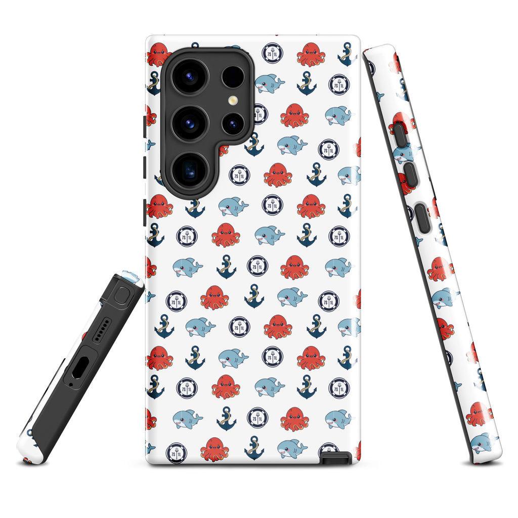 Cute Ocean Party Samsung Galaxy S24 Ultra case with marine-themed design, made by 7SHORT1LONG® for stylish protection.