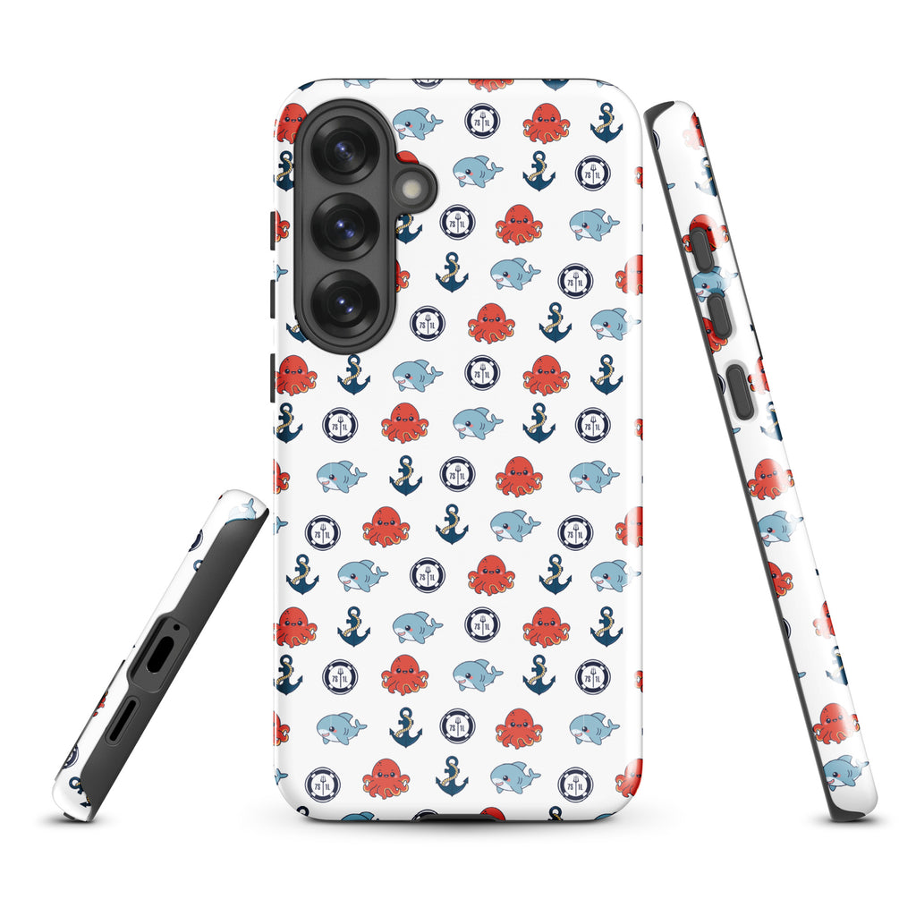 Samsung Galaxy S25 Plus tough case by 7SHORT1LONG® with a glossy finish and cute ocean party marine design.