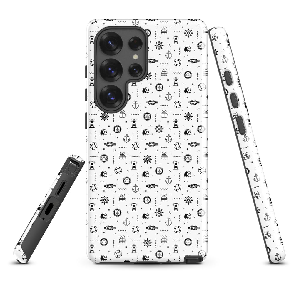 Samsung Phone case with a black and white maritime pattern 