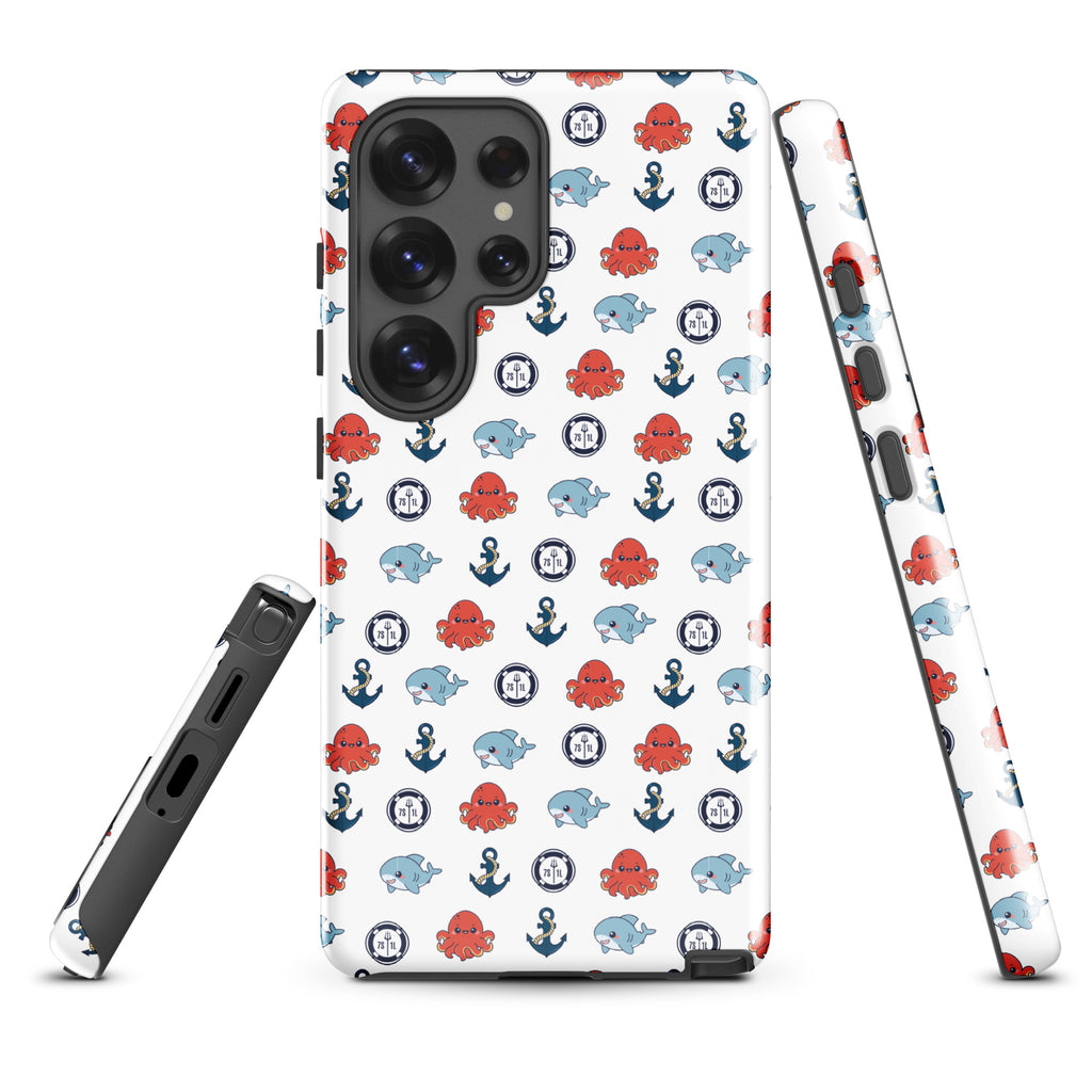 Cute Ocean Party Samsung Galaxy S25 Ultra case with fun marine design in a glossy, tough protective cover by 7SHORT1LONG®